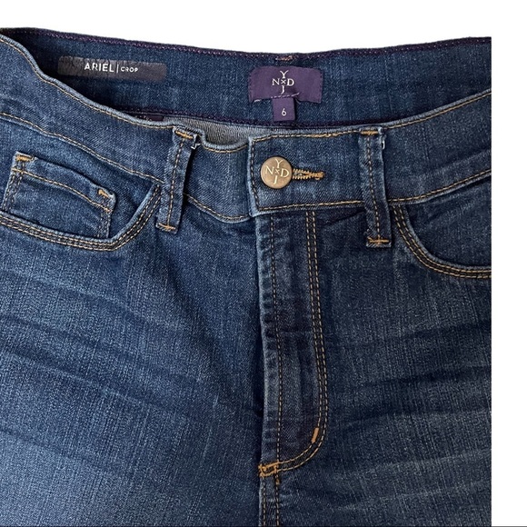 NYDJ “Ariel” Lift Tuck Cropped Curved Slit Hem Denim Jeans - Picture 8 of 10